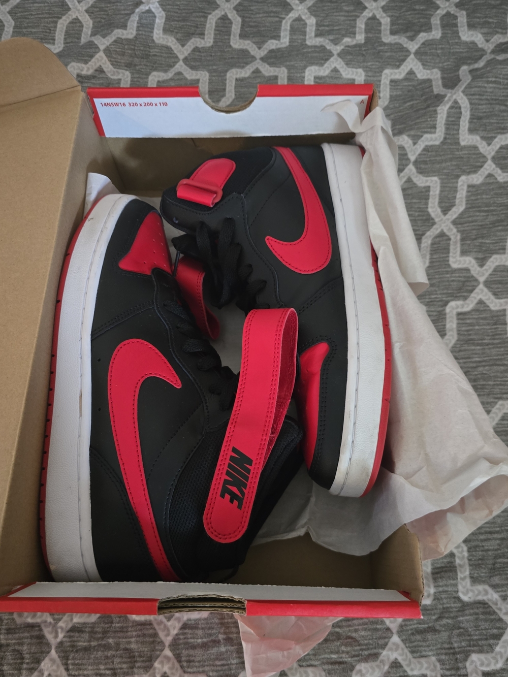 Nike Black/Red High-Top Sneakers